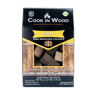 Bucati de lemn pentru afumare din lemn de stejar, infuzat cu aroma de whiskey, chunk-uri 1200 grame - 