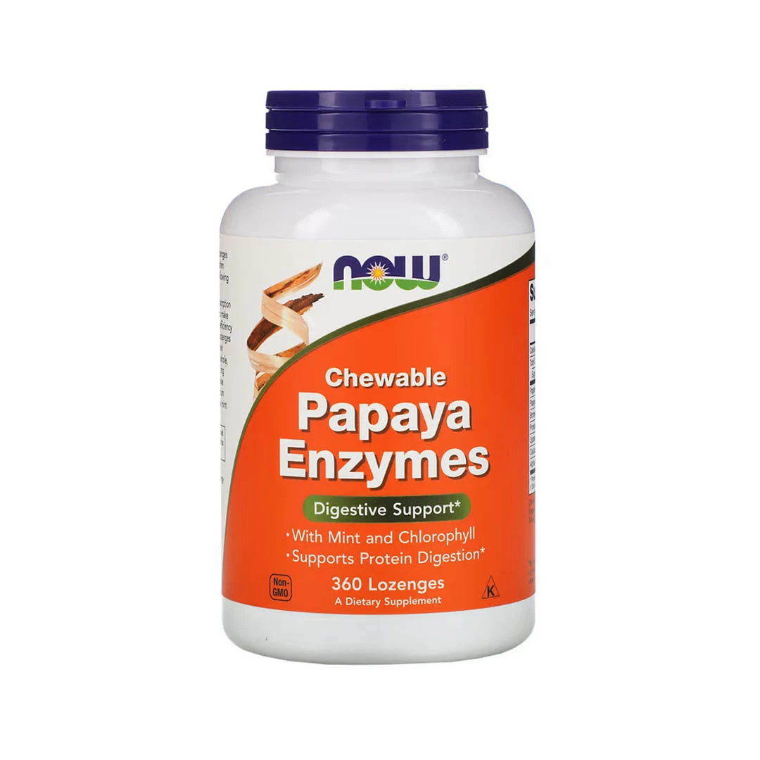 Papaya Enzymes, Digestive Support, Now Foods, 360 drajeuri - 