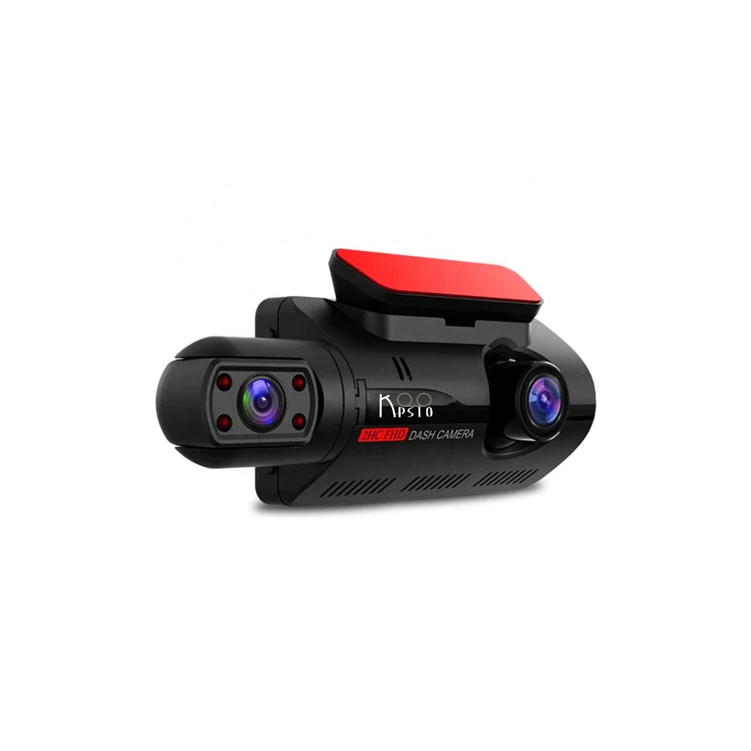 Camera Auto DVR PRO, FULL HD, 1080P, Koopsio, 2 lentile, Vedere nocturna, Inregistrare in bucla, Unghi filmare 170°, Negru - 