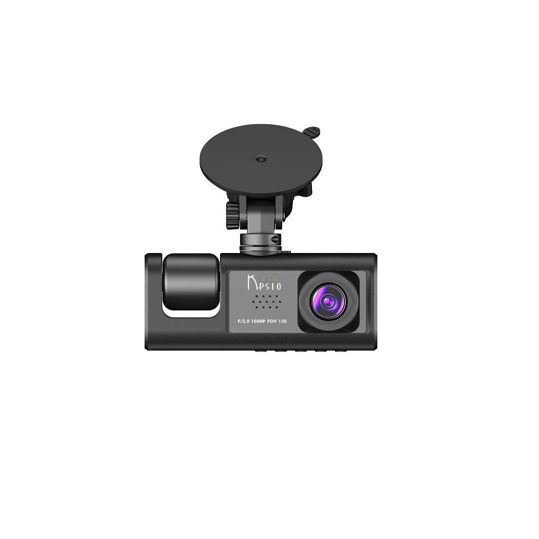 Camera Auto DVR PRO, FULL HD, 1080P,Koopsio,  3 lentile, Vedere nocturna, Inregistrare in bucla, Unghi filmare 170°, senzor de miscare, conectare USB-C, Negru - 