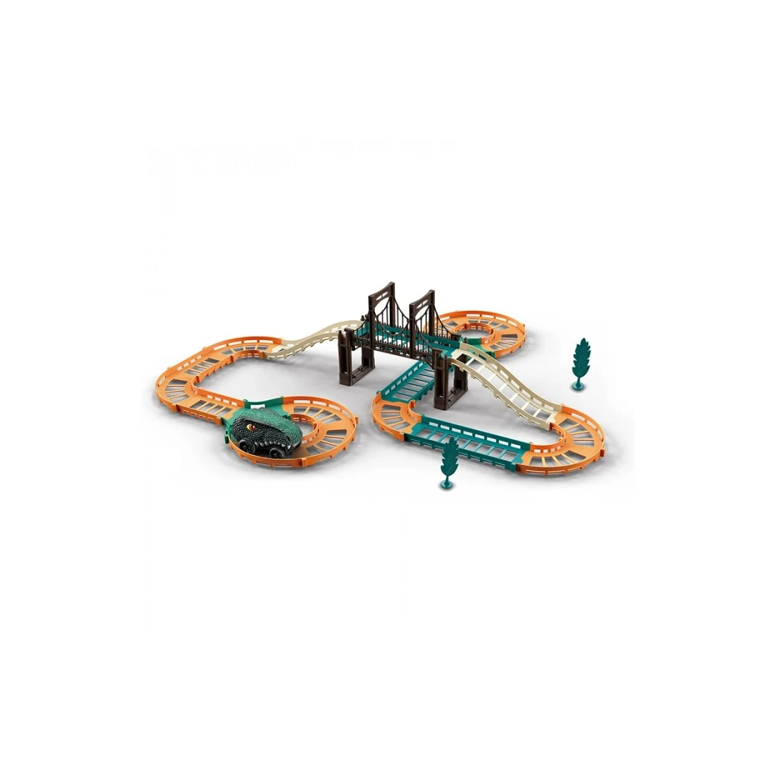 Jucarie de constructie, masini cu dinozaur electric, circuit de curse, pentru copii, 60 cm - 