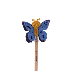 Creion figurina Fluture mov aripi albastre 22cm - 