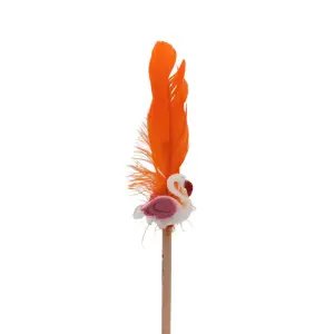 Creion figurina  Flamingo pană portocaliu 30 cm - 