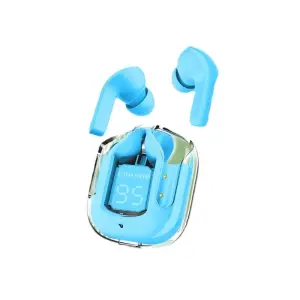 Casti Wireless In-Ear TWS cu Bluetooth V5.3, Microfon HD, Control Tactil, Afisaj Digital, Tehnologie de Anulare a Zgomotului ANC-ENC, Functie Fast Charge, Rezistente la Apa, Carcasa Magnetica - Culoare: Albastru - 