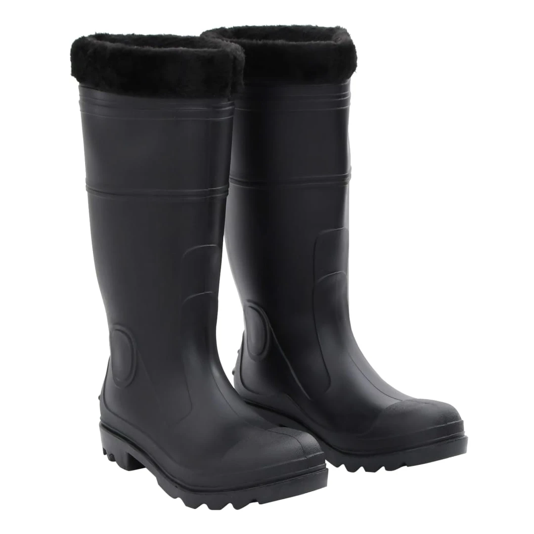 Cizme de ploaie cu șosete detașabile, negru, mărime 41, PVC - Cizmele de ploaie oferă o potrivire ideală și un confort optim, făcându-le potrivite pentru condiții de ploaie și menținând în același timp picioarele...