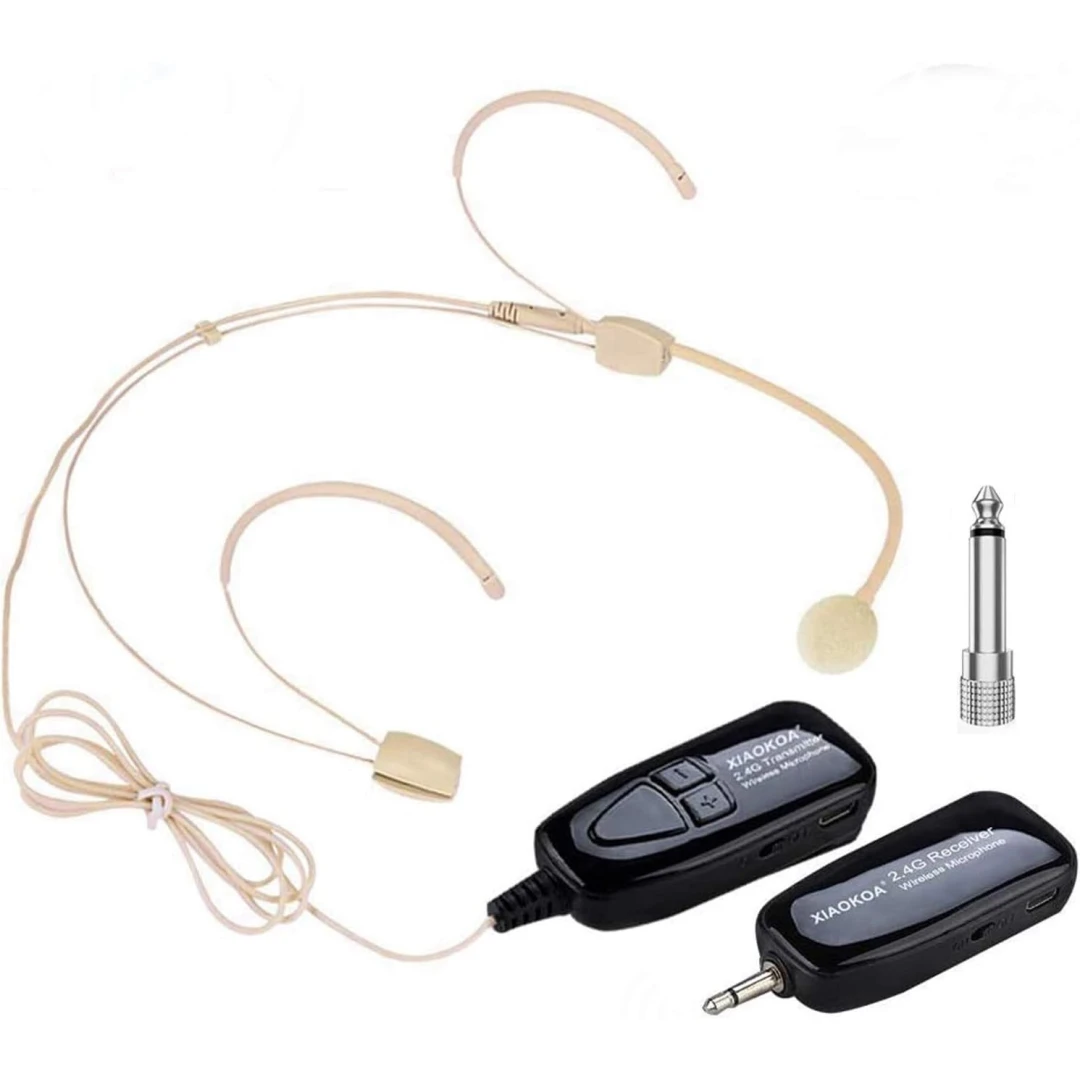 Microfon wireless Xiaokoa N80B tip casca, 2.4G, negru - 