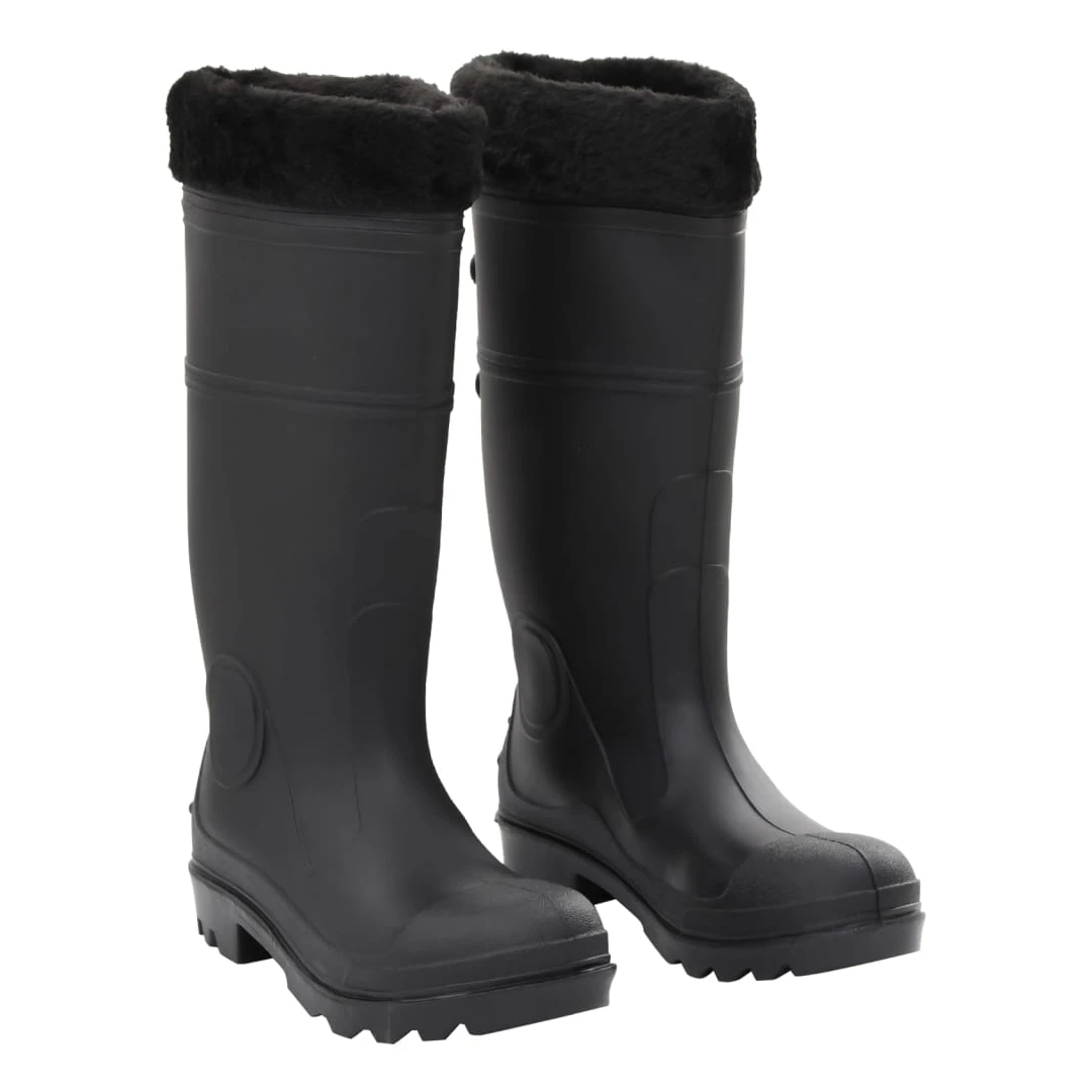 Cizme de ploaie cu șosete detașabile, negru, mărime 38, PVC - Cizmele de ploaie oferă o potrivire ideală și un confort optim, făcându-le potrivite pentru condiții de ploaie și menținând în același timp picioarele...