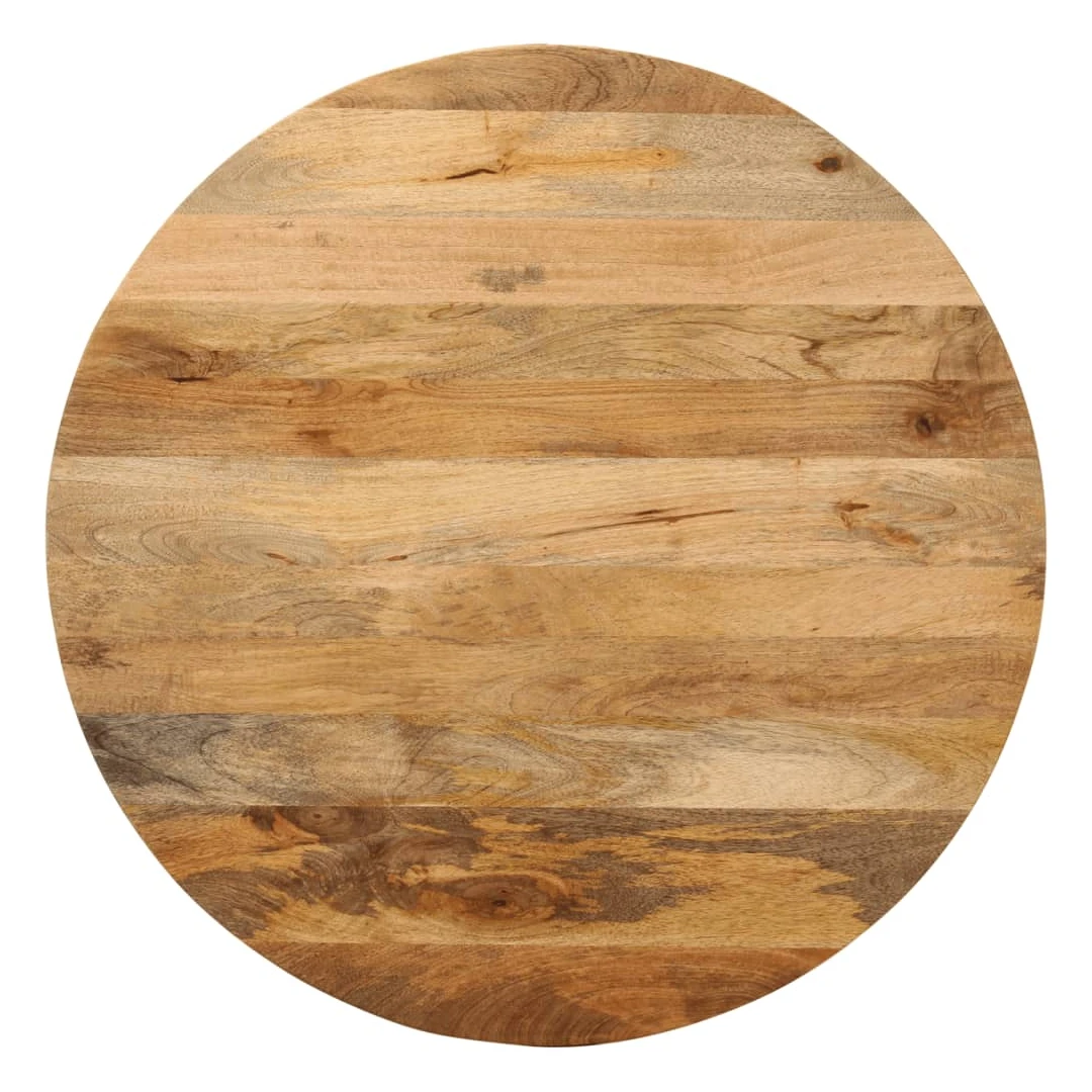 Blat de masă rotund, Ø 70x3,8 cm, lemn masiv de mango brut - Oferiți o nouă viață mesei dvs. cu acest blat de masă din lemn. Este o soluție excelentă pentru a vă împrospăta masa, acasă sau într-un cadru comercia...