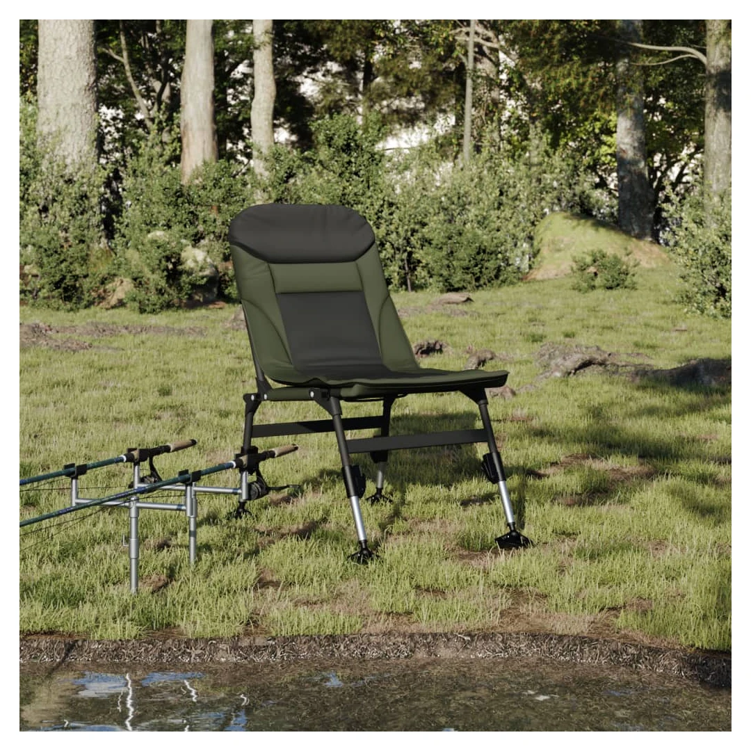 Scaun pescuit, picioare reglabile tălpi de noroi, pliabil verde - Acest scaun de pescuit este confortabil și portabil, ceea ce îl face excelent pentru sesiuni lungi de pescuit sau doar pentru a fi în aer liber. Durab...