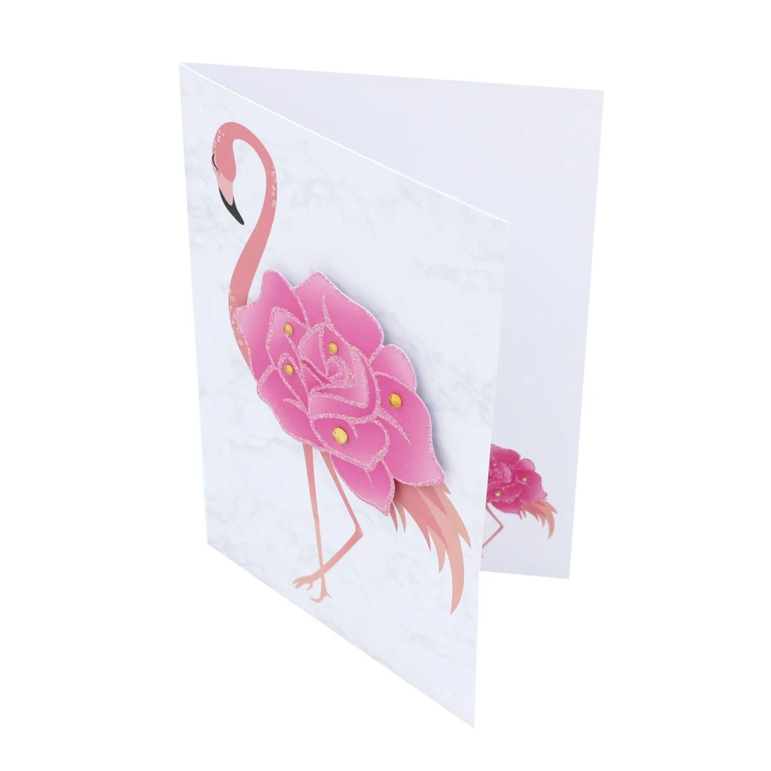 Felicitare Premium handmade Marble Flamingo - 