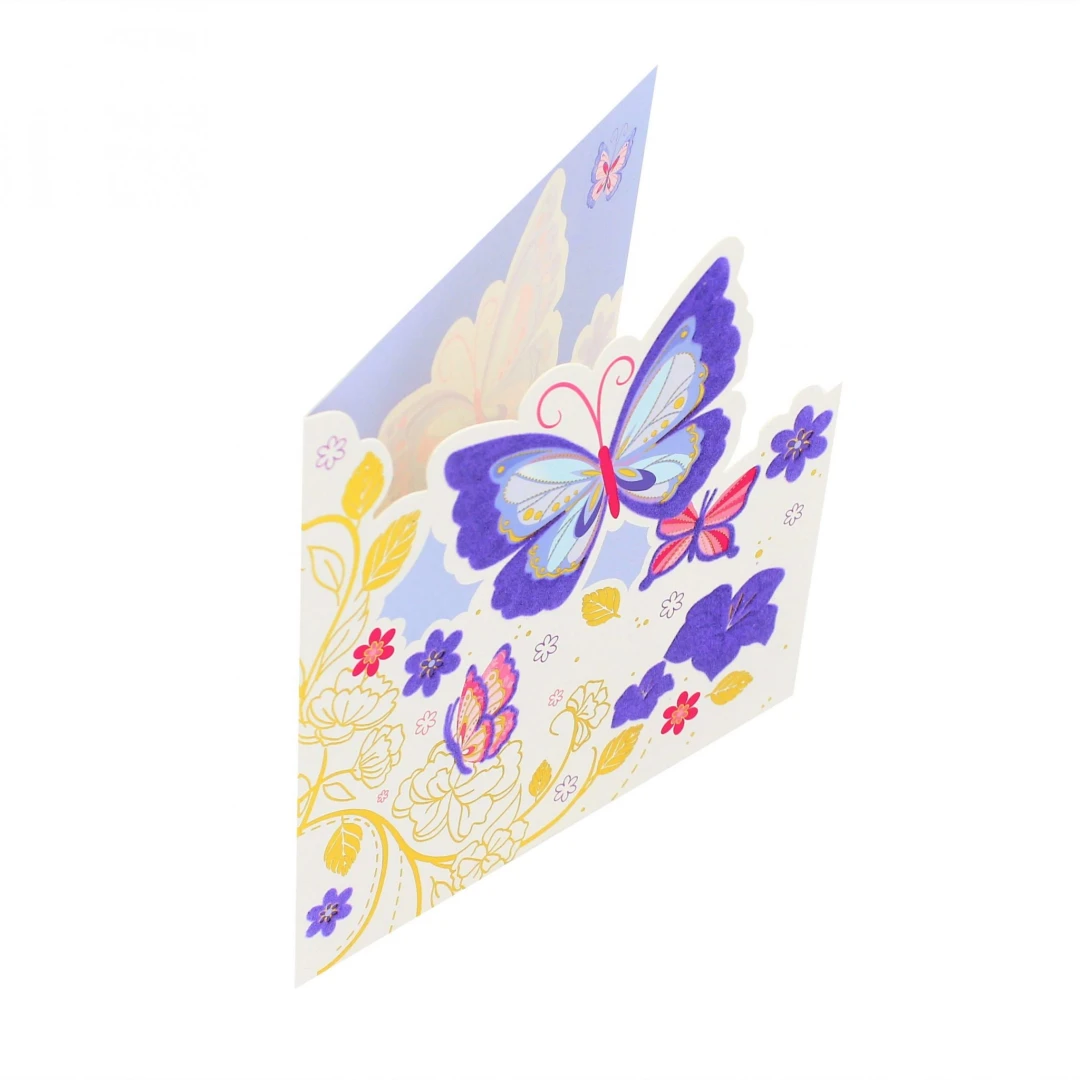 Felicitare Gold Lilac Butterflies - 