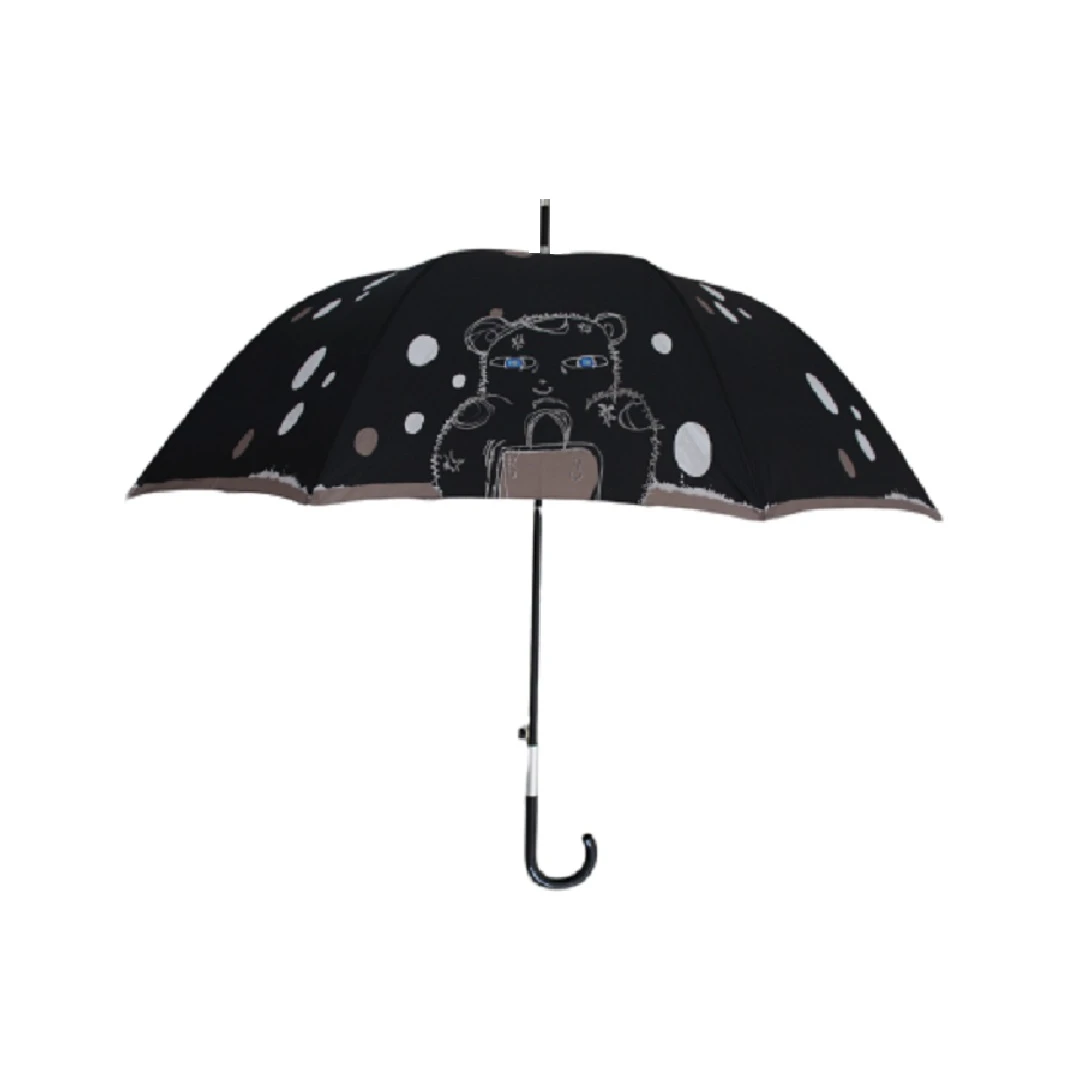 Umbrela LONG automatica BEAR simpla - Negru - 