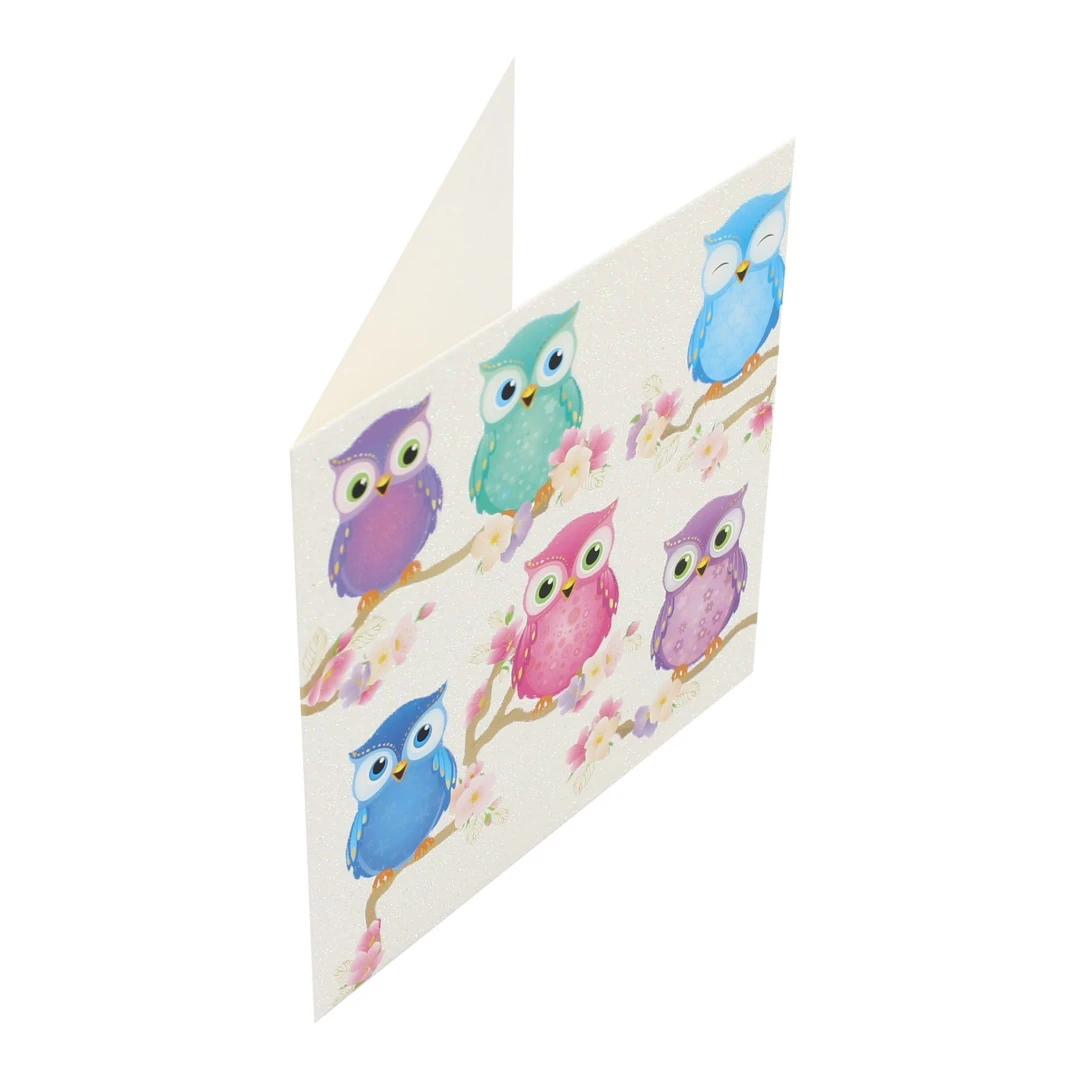 Felicitare Premium Colourful Owls - 