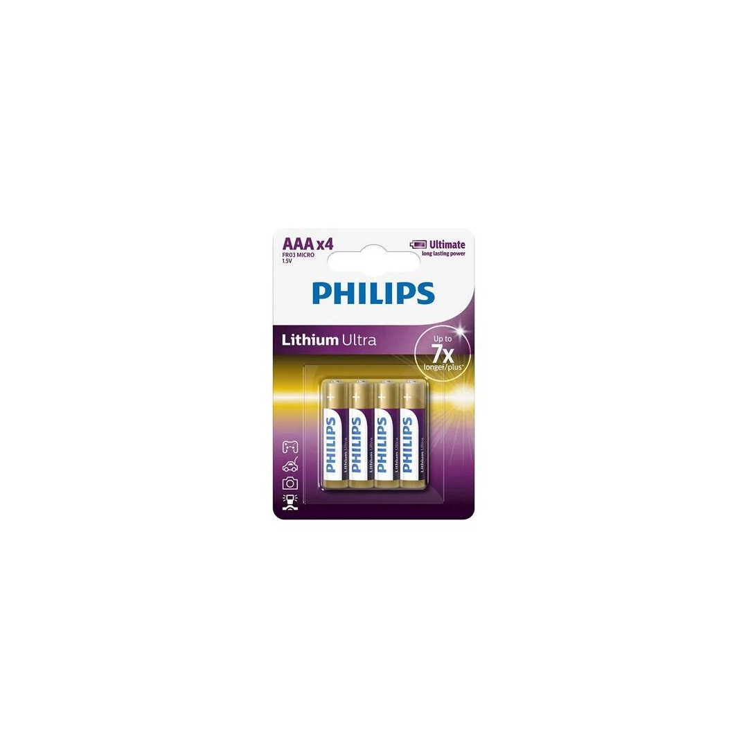 BATERIE LITHIUM ULTRA LR3 AAA BLISTER 4 BUC PHILIPS - 