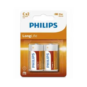 BATERIE LONGLIFE R14 C BLISTER 2 BUC PHILIPS - 