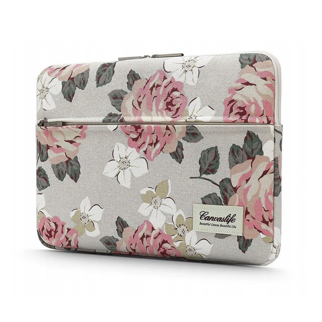 Husa Canvaslife Sleeve pentru Laptop de 15-16 inch White Rose - 