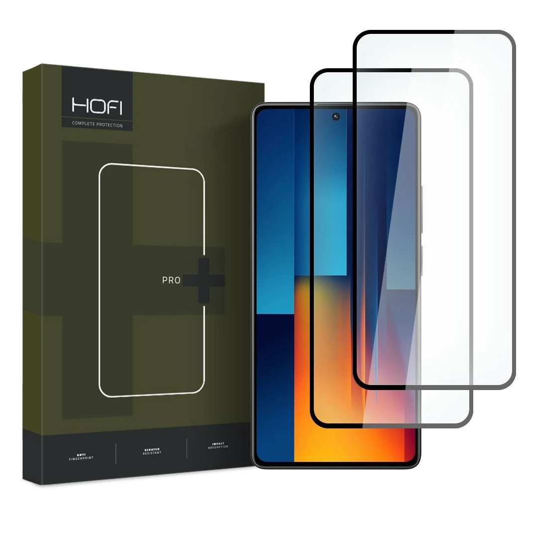 Set 2 Folii de protectie Hofi Glass Pro+ pentru Xiaomi Poco M6 Pro 4G/LTE Negru - 