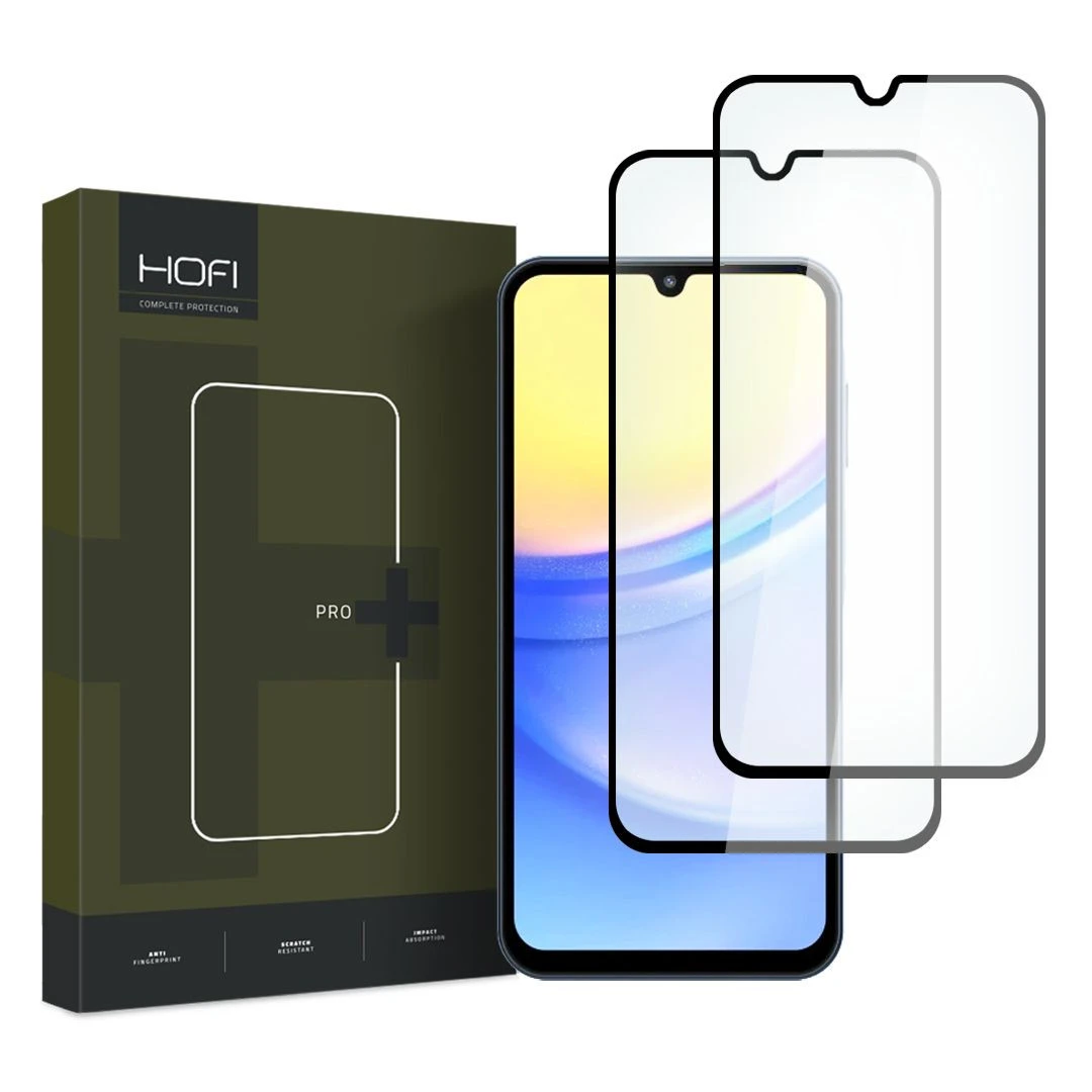 Set 2 Folii de protectie Hofi Glass Pro+ pentru Samsung Galaxy A15 4G/5G/A25 5G Negru - 