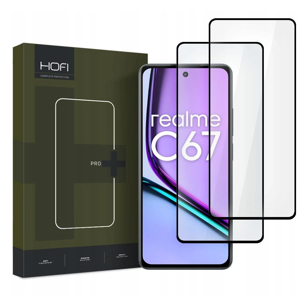 Set 2 Folii de protectie Hofi Glass Pro+ pentru Realme C67 4G/LTE Negru - 