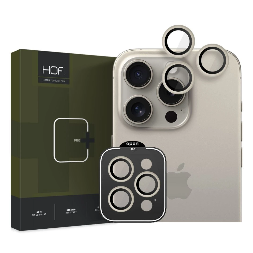 Folie de protectie camera Hofi Camring Pro+ pentru Apple iPhone 15 Pro/15 Pro Max Titanium - 
