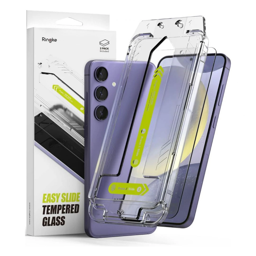 Set 2 Folii de protectie Ringke Easy Slide pentru Samsung Galaxy S24 Transparent - 