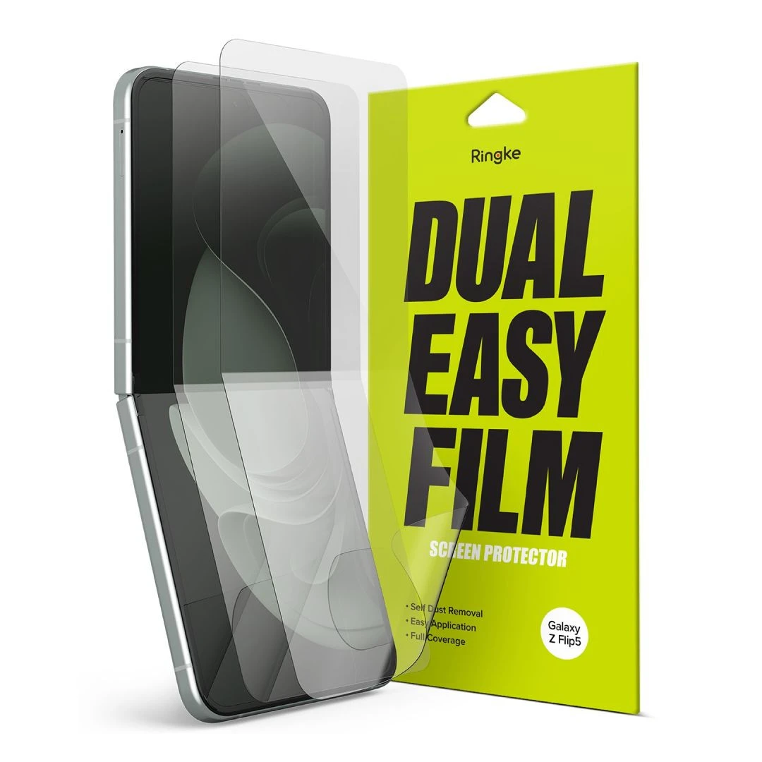 Set 2 Folii de protectie Ringke Dual Easy pentru Samsung Galaxy Z Flip 4/5 Transparent - 