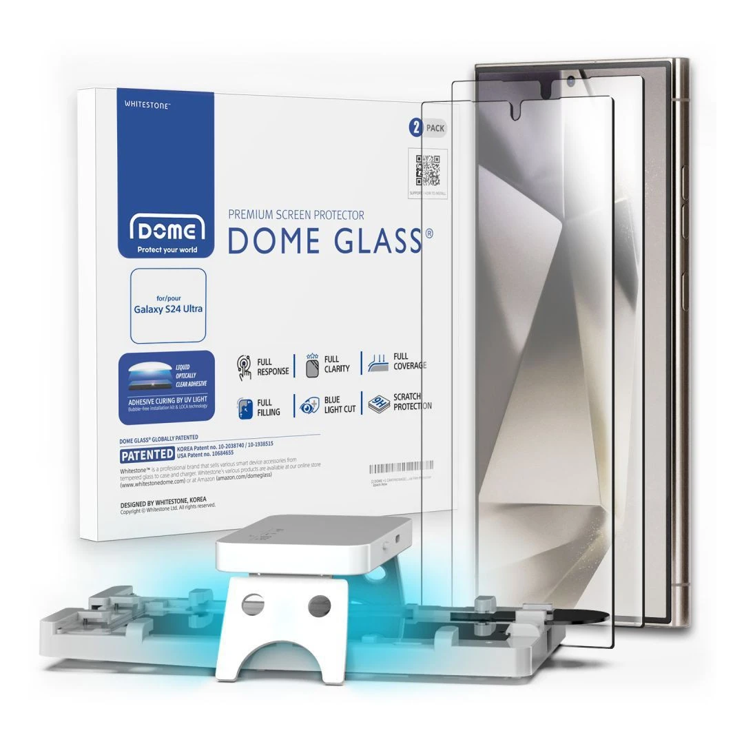Set 2 Folii de protectie Whitestone Dome Glass pentru Samsung Galaxy S24 Ultra Transparent - 