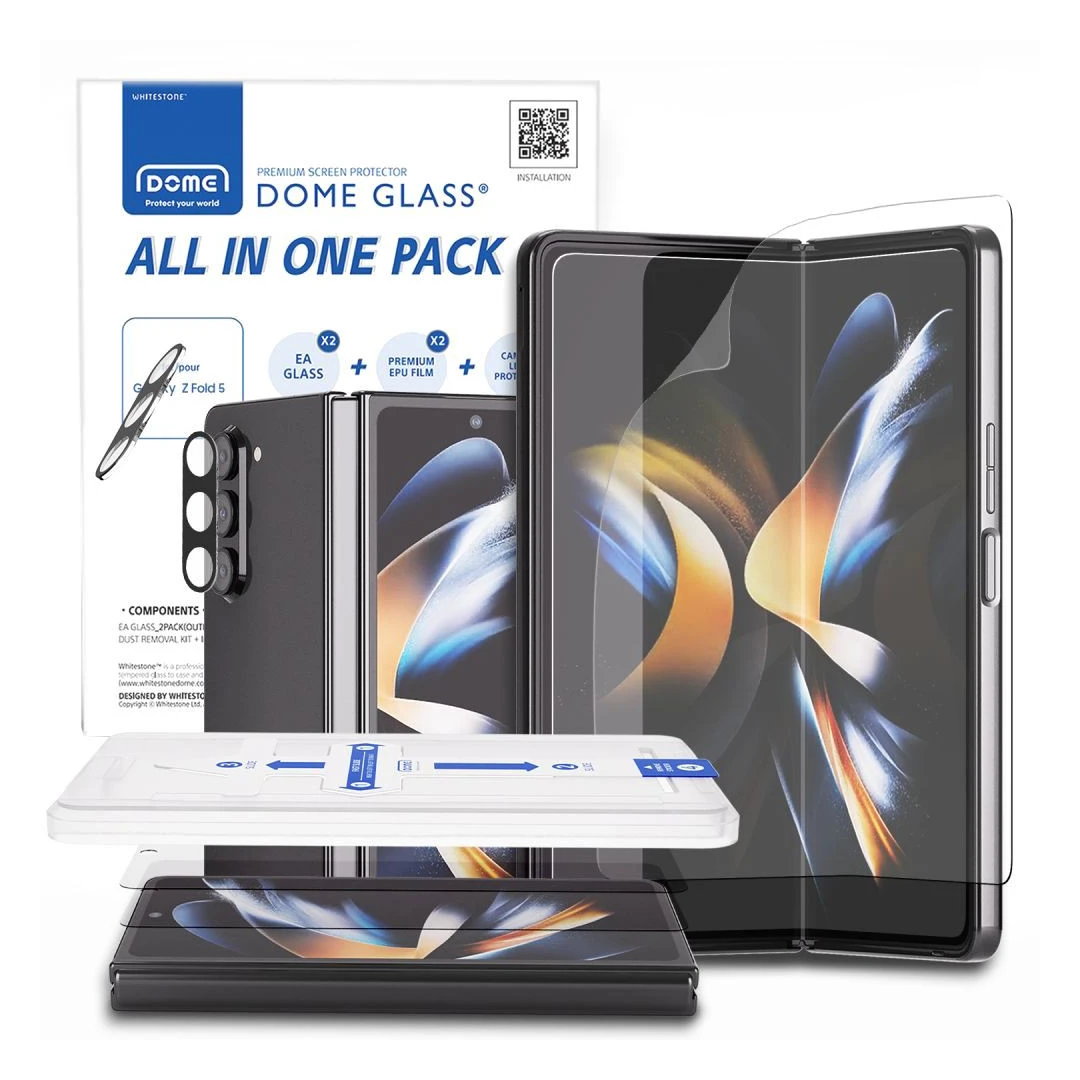 Set 2 folii de protectie WhiteBej All-In-One pentru Samsung Galaxy Z Fold 5 Transparent - 
