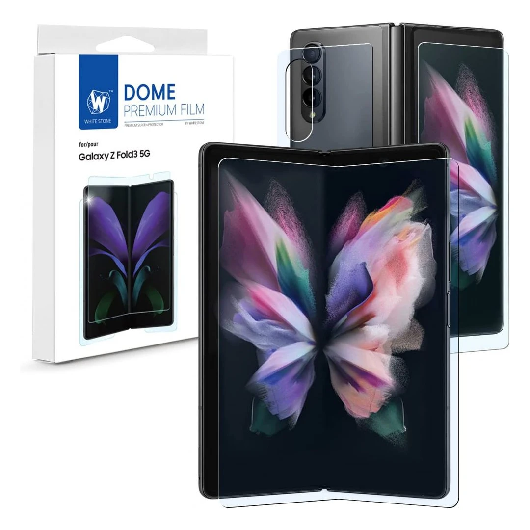 Set 3 folii de protectie WhiteBej Premium pentru Samsung Galaxy Z Fold 3 - 
