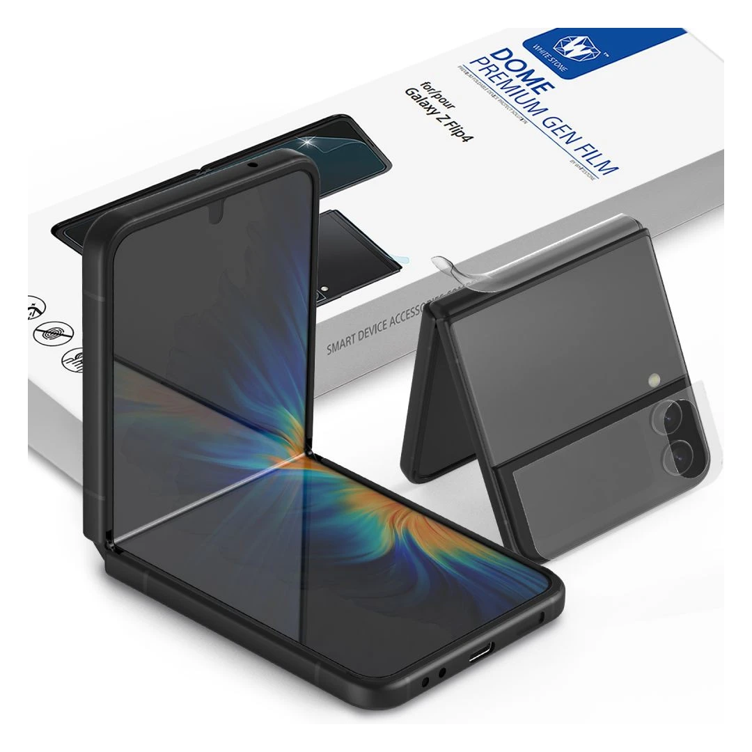 Set 3 folii de protectie WhiteBej Premium pentru Samsung Galaxy Z Flip 4 - 