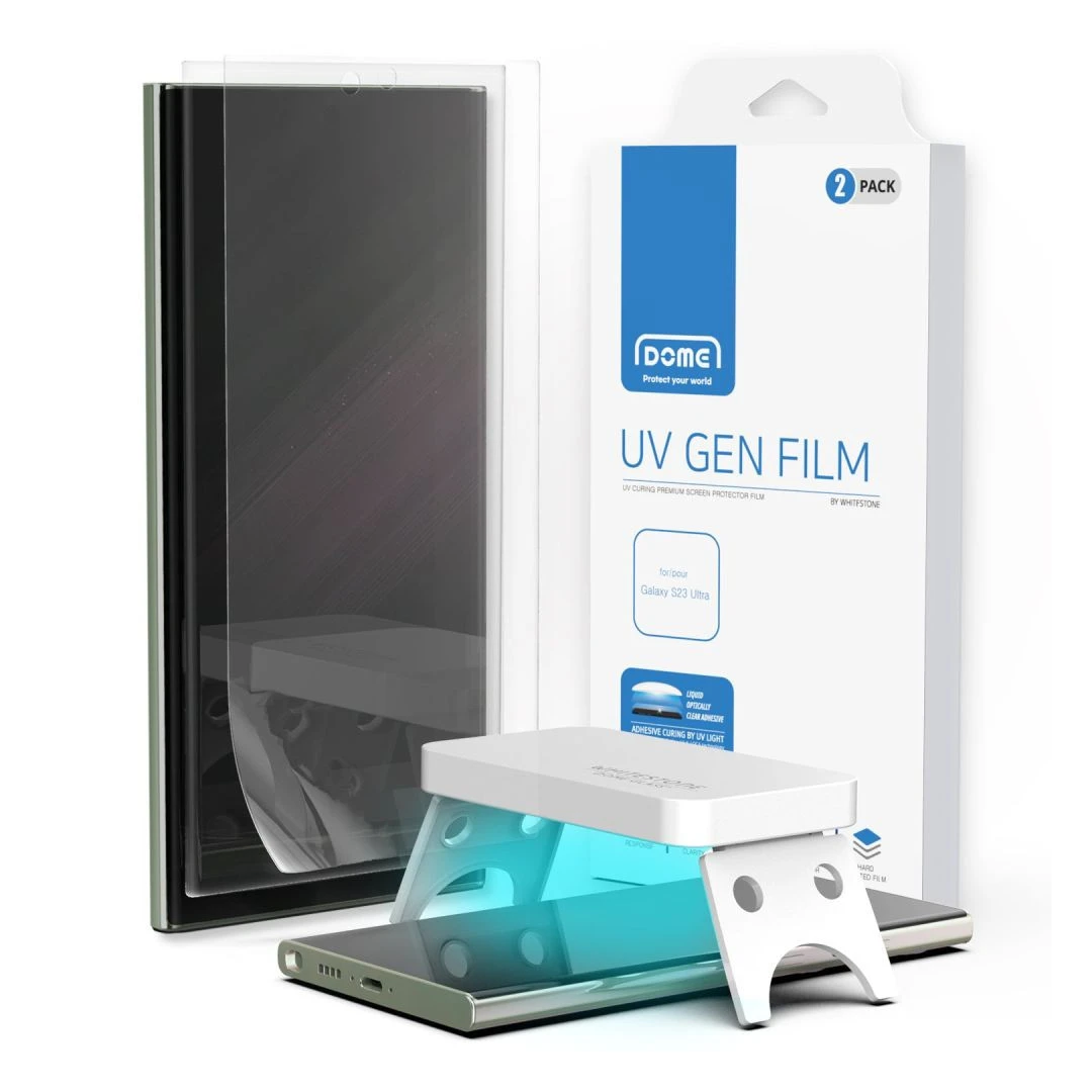 Set 2 folii de protectie WhiteBej Dome UV Gen Film pentru Samsung Galaxy S23 Ultra Transparent - 