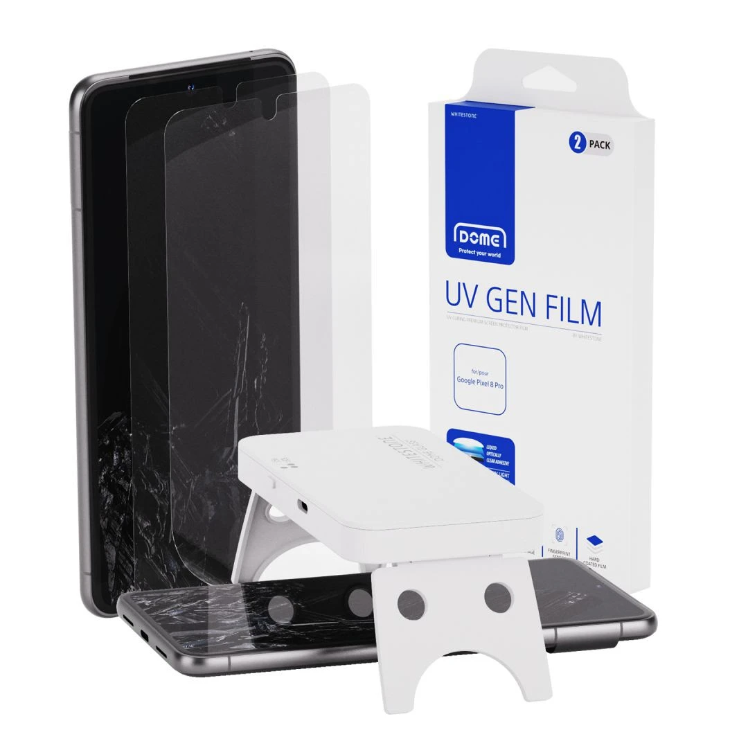 Set 2 folii de protectie WhiteBej Dome UV Gen Film pentru Google Pixel 8 Pro Transparent - 