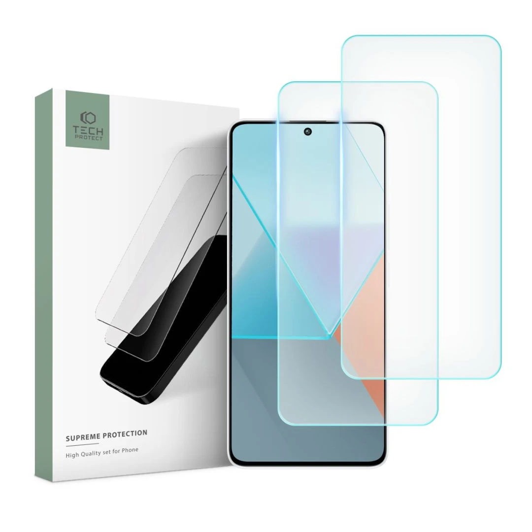 Set 2 Folii de protectie Tech-Protect Supreme pentru Xiaomi Redmi Note 13/13 Pro/4G/5G Transparent - 