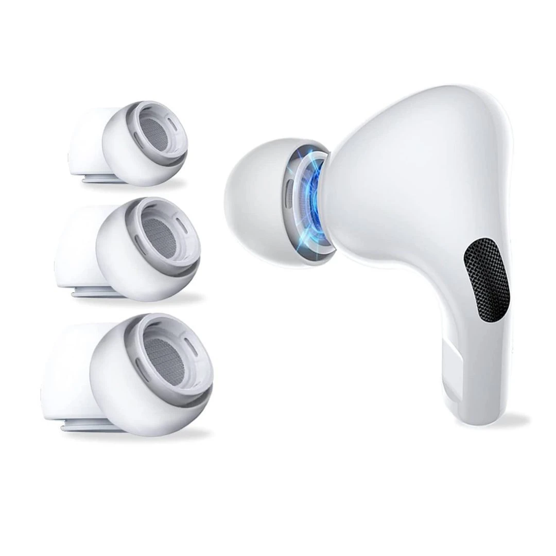 Set 3 Eartip Tech-Protect Ear pentru Apple AirPods Pro 1/2 Alb - 