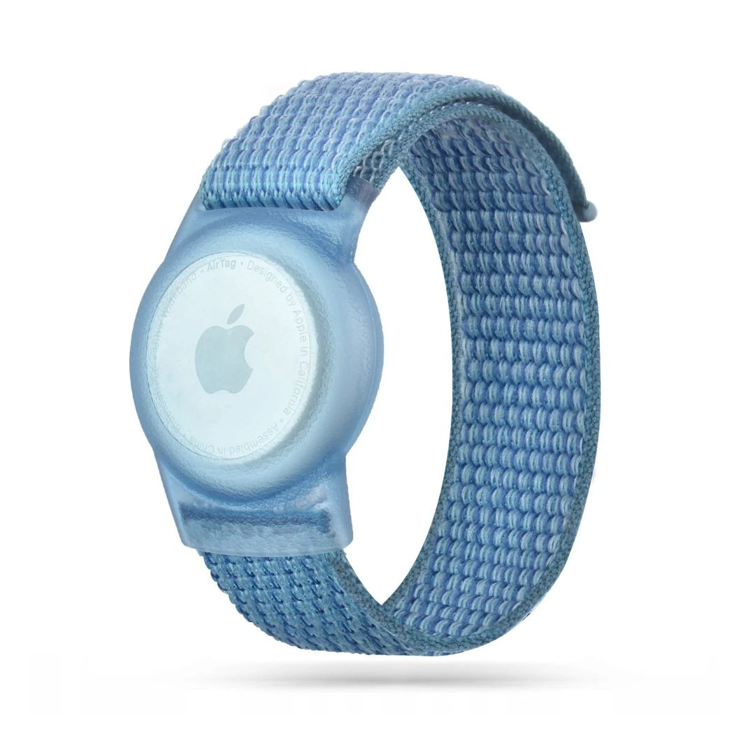 Curea Tech-Protect Nylon Kids pentru Apple AirTag Albastru - 