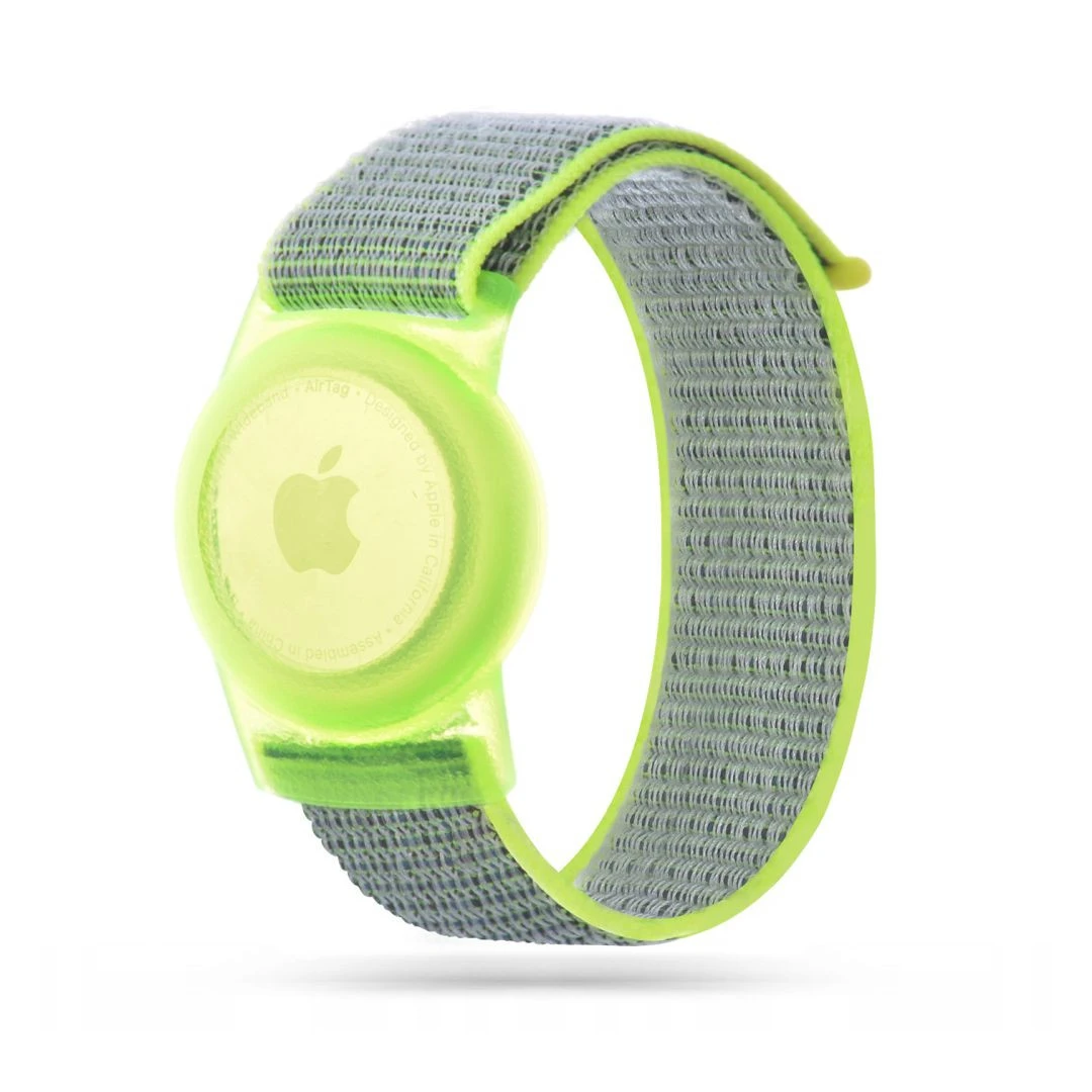 Curea Nylon Tech-Protect Kids pentru Apple AirTag Verde - 