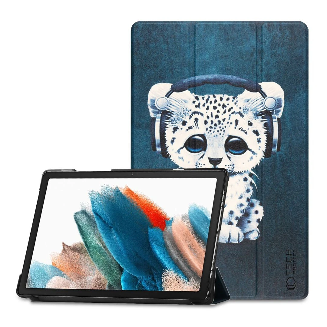 Husa Tech-Protect Smartcase pentru Samsung Galaxy Tab A8 10.5 X200/X205 Sad Cat - 