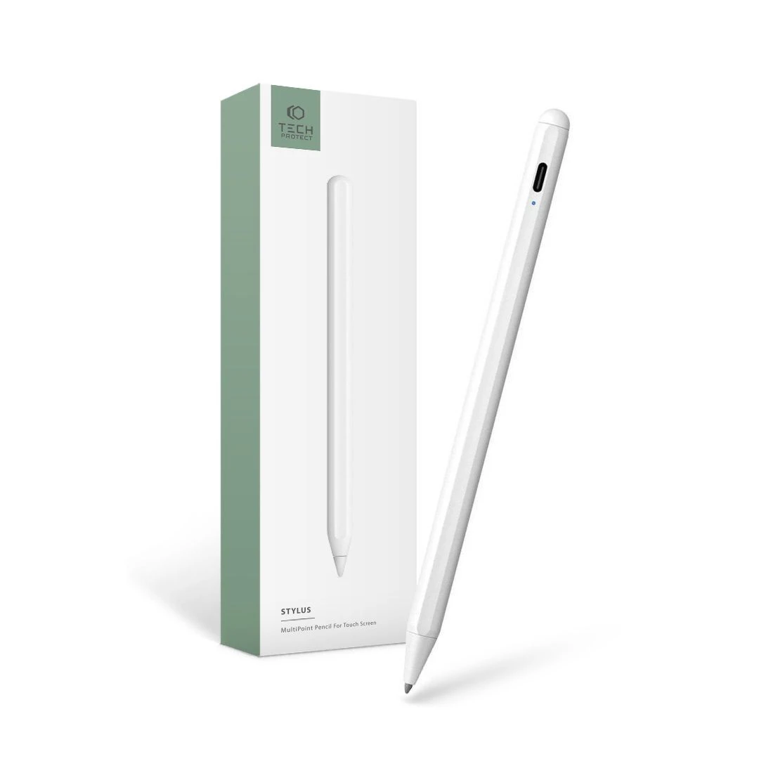 Stylus Pen Digital Magnetic Tech-Protect pentru Apple iPad Alb - 