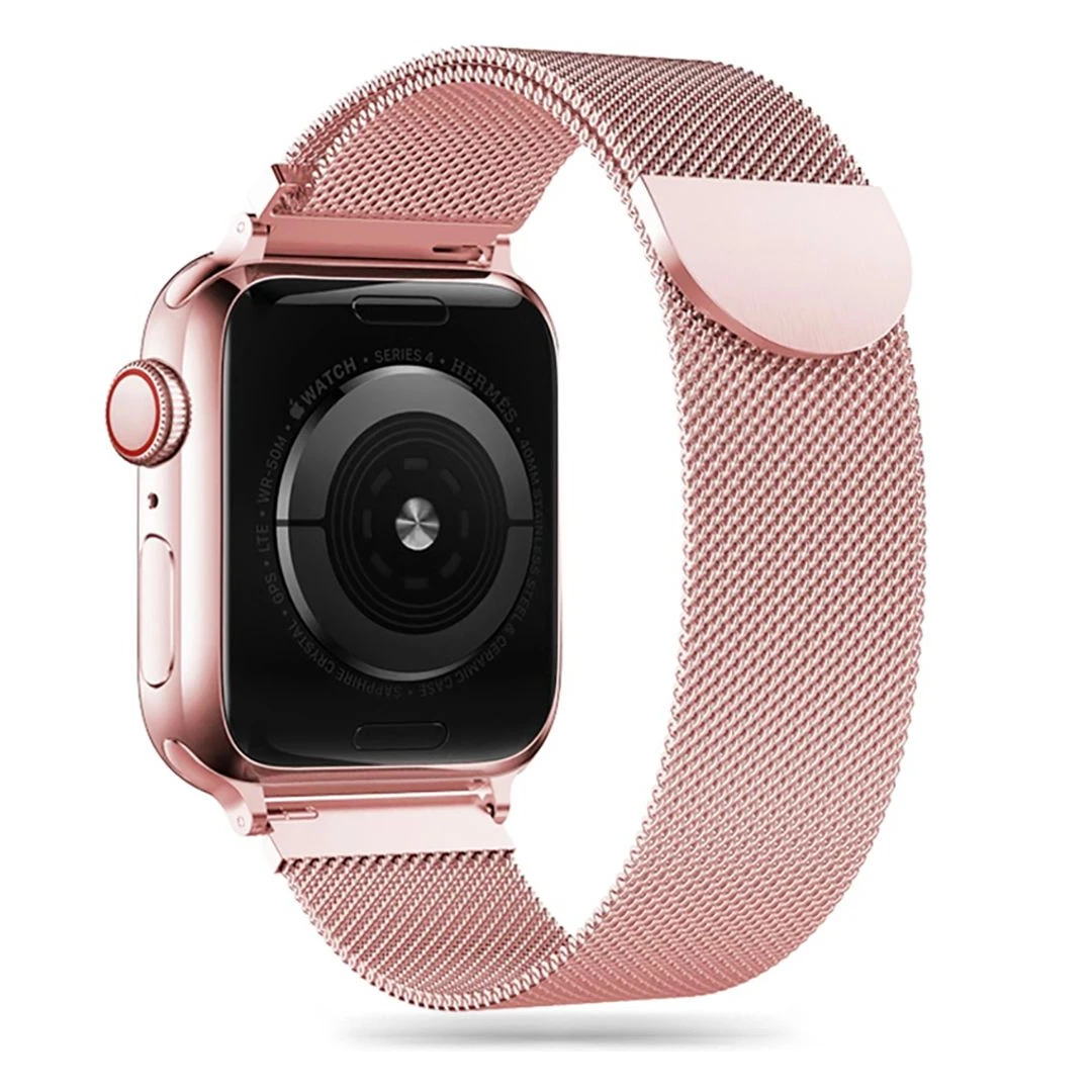 Curea Tech-Protect Milaneseband pentru Apple Watch 4/5/6/7/8/9/Se/Ultra 1/2 (42/44/45/49 mm) Roz - 