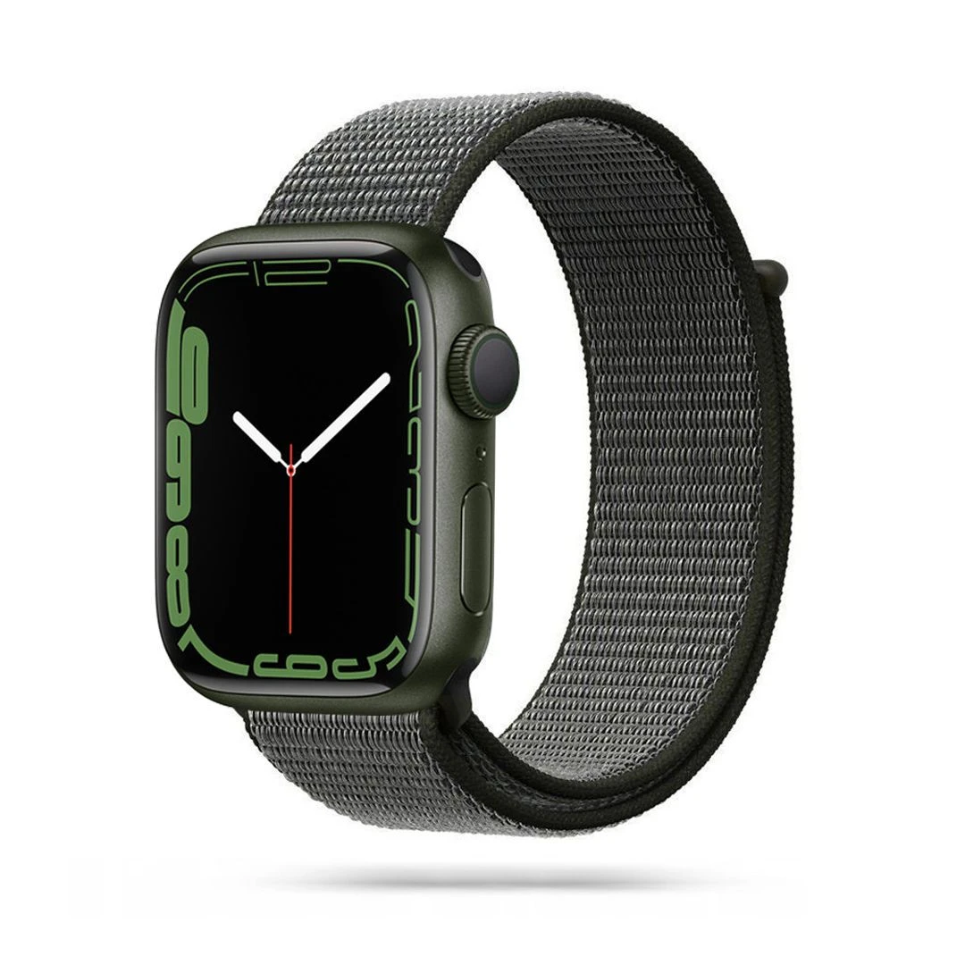 Curea Tech-Protect Nylon pentru Apple Watch 4/5/6/7/8/9/Se/Ultra 1/2 (42/44/45/49 mm) Dark Olive - 