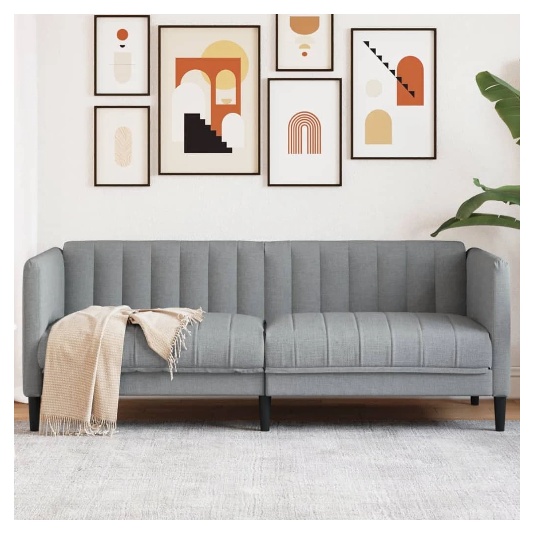 Canapea, 2 locuri, gri deschis, material textil - Această canapea cu 2 locuri este un loc excelent pentru conversații, citit, vizionare la televizor sau pur și simplu pentru relaxare. Este menită să f...