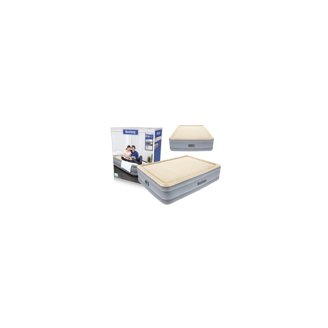 Saltea gonflabila dubla, cu pompa incorporata, Bestway air mattress 203x152x46 cm, 67486 - 