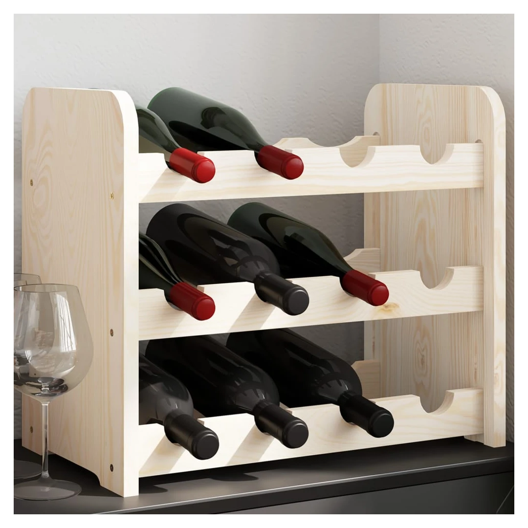 Suport de vinuri, 43x25x37 cm, lemn masiv de pin - Păstrați, învechiți și expuneți-vă vinul cu stil, cu acest suport pentru sticle de vin din lemn! Lemn masiv de pin: Acest suport pentru sticle de vin...