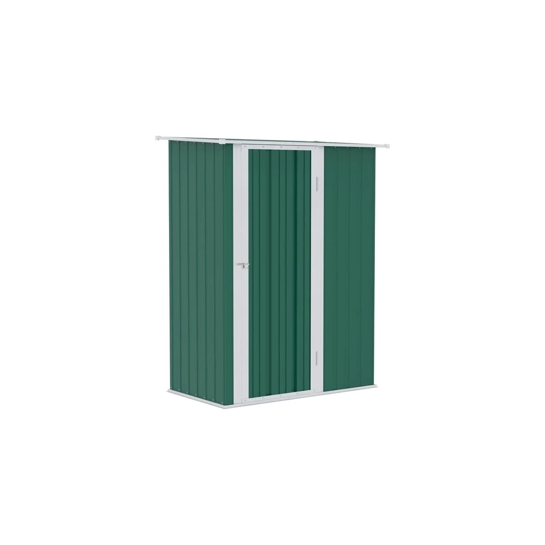 Casuta/magazie de gradina pentru depozitare unelte, otel, verde, 142x84x189 cm - 