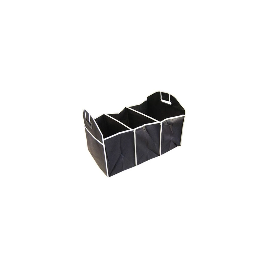 Organizator multifunctional pentru portbagaj, Mercaton, 3 compartimente, pliabil, poliester, negru, 58x32.5x32.5 cm - 
