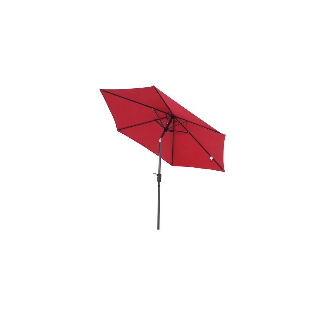 Umbrela gradina/terasa, stalp aluminiu, cu inclinatie, manivela, rosu inchis, 270 cm - 