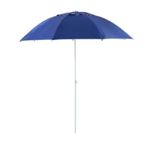 Umbrela plaja/gradina, 2 in 1, albastru si alb, 210 cm - 