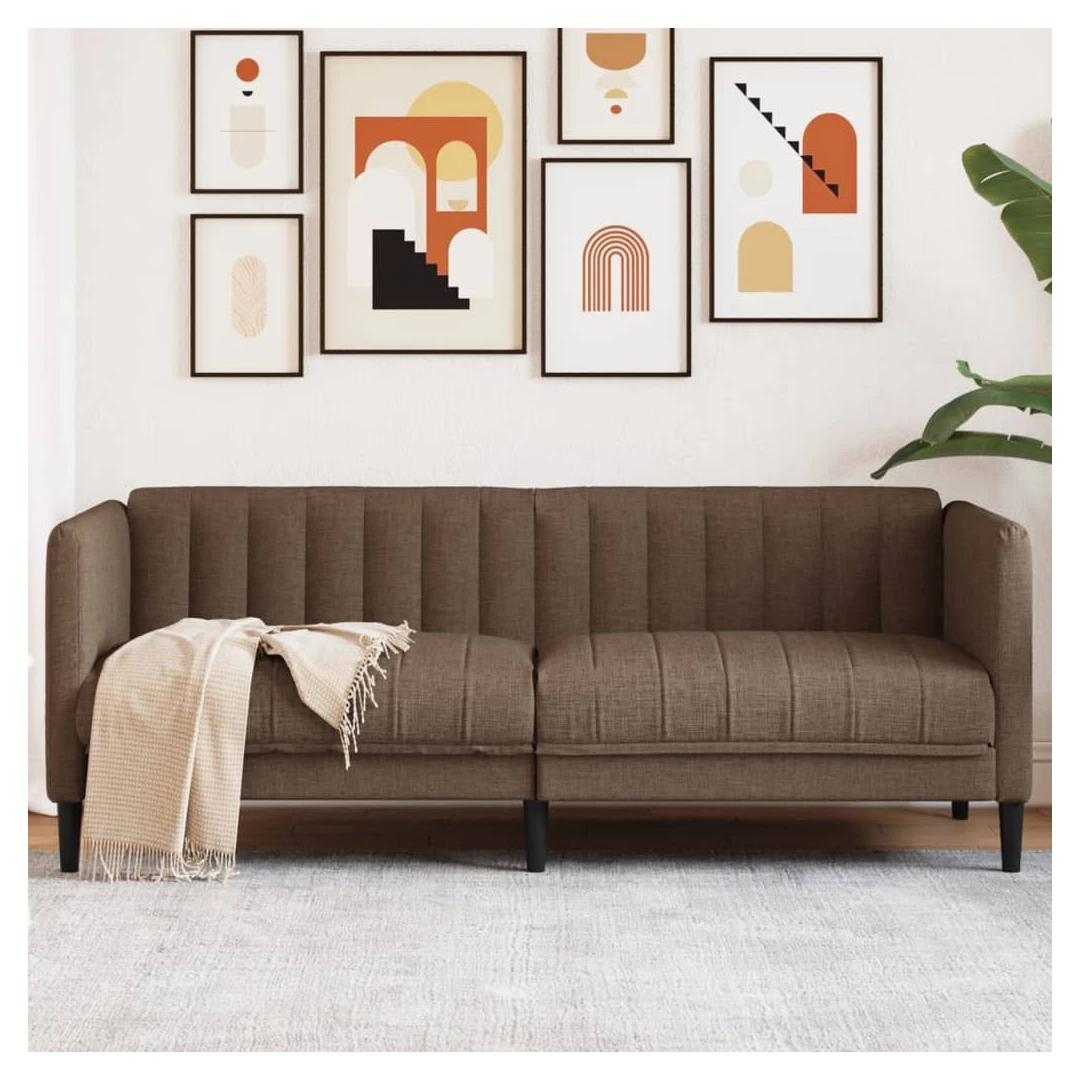 Canapea cu 2 locuri, maro, material textil - Această canapea cu 2 locuri este un loc excelent pentru conversații, citit, vizionare la televizor sau pur și simplu pentru relaxare. Este menită să f...
