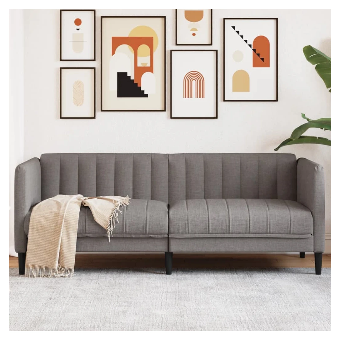 Canapea, 2 locuri, gri taupe, material textil - Această canapea cu 2 locuri este un loc excelent pentru conversații, citit, vizionare la televizor sau pur și simplu pentru relaxare. Este menită să f...