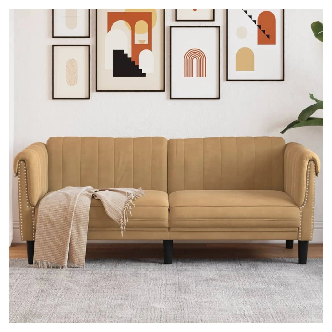 Canapea, 2 locuri, maro, catifea - Această canapea cu 2 locuri este un loc excelent pentru conversații, citit, vizionare la televizor sau pur și simplu pentru relaxare. Este menită să f...